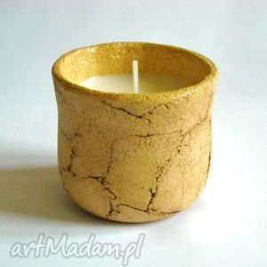 świeca sojowa do masażu - cynamon, ceramika świecznik dekoracja