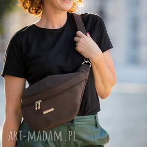 nerka xl z grubego nubuku tapicerskiego w kolorze brunatnym torebka, zamszowa