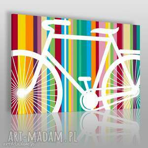 obraz na płótnie - rower paski - 120x80 cm - VAKU DSGN dom obrazy