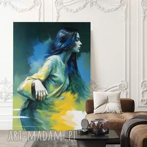 plakat kobieta abstrakcja kolorowa - format 61x91 cm prezent