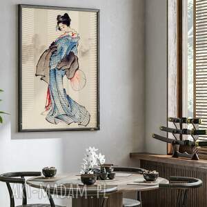 plakat gejsza - sztuka japońska 50x70 cm 8 2 0010 plakaty do salonu