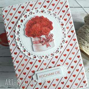 scrapbooking kartki kartka na walentynki z flower boxem dla ukochanej