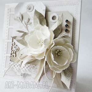 handmade scrapbooking kartki ślubna elegancja w pudełku