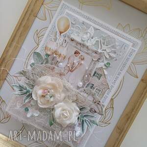 kartka z okazji ślubu upominek para młoda, scrapbooking pamiątka