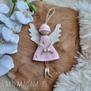 handmade dekoracje anioł boho na szydełku 15 cm
