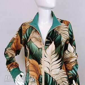 bluza damska rozpinana ze stójką tańczące liście