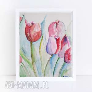 tulipany - akwarela formatu 18/24 cm, papier
