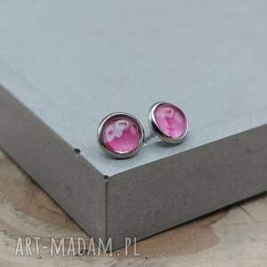 wkrętki Różowa Abstrakcja, kolczyki sztyfty