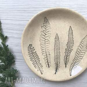 ręcznie wykonane ceramika mały talerzyk z roślinkami