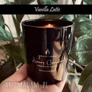 vanilla latte - naturalna świeca sojowa 230 ml biała/czarna kawa z mlekiem