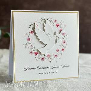 zaproszenia komunijne ręcznie robione, wzór 58 pierwsza komunia