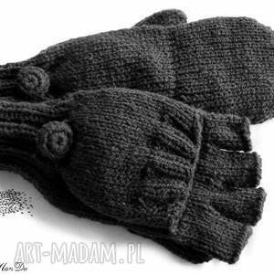 handmade rękawiczki bezpalczatki z klapką #17