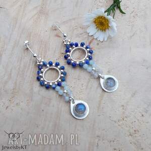niebieski błękit - kolczyki, efektowna biżuteria prezent