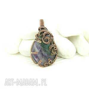 fluoryt wisiorek wire wrapping - Wisiorki