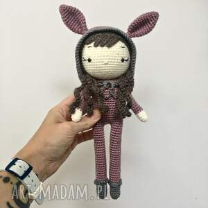 handmade lalki lalka w przebraniu królika maskotka szydełkowa
