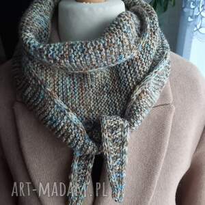 Prezent Szaliczek Sofia ręcznie robiony na drutach, szalik na zimę