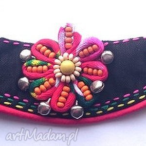 bransoletka handmade materiałowa, koraliki etno, boho