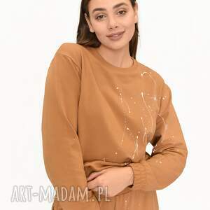 bluza happy karmel malowana, komplet malowany