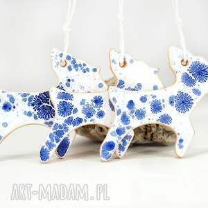 handmade prezenty święta 3 reniferki ceramiczne ozdoby choinkowe