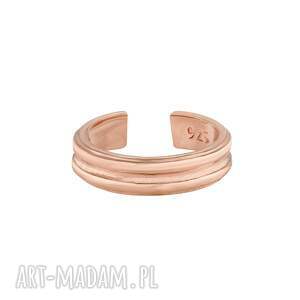 Ozdobna nausznica z różowego złota, kolczyki, pozłacana