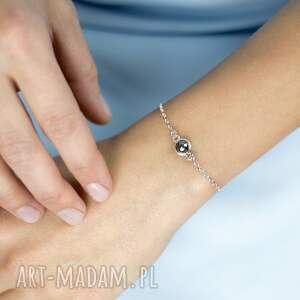 Prezent Bransoletka srebrna z czarną perłą You re unique