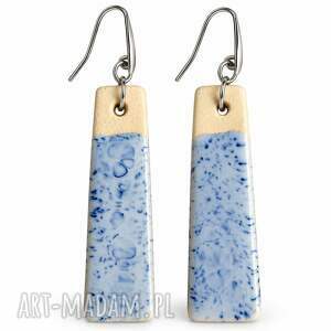 Niebieskie kolczyki ceramiczne handmade - lekkie i oryginalne