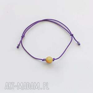 okrąg bransoletka, sznurek, rególowana, bursztyn