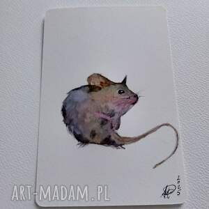 Urocza myszka - bajkowa ilustracja, akwarela