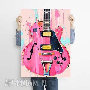 gitara - grafika na plakacie A3, muzyka, prezent