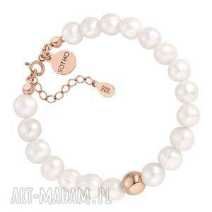bransoletka z różowego złota z pereł - Biżuteria