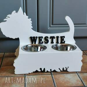 handmade zwierzaki stojak na karmę dla psa west terrier - rezerwacja