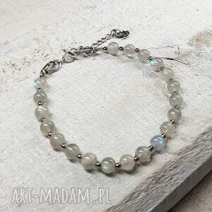 bransoletka z labradorytem bs12, wire wrapping, rękodzieło