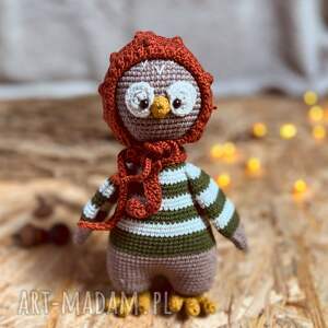 handmade pomysł na świąteczny prezent sówka eulalia, przytulanka dla dzieci, prezent