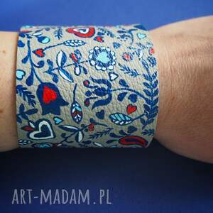 Prezent Ręcznie malowana skórzana bransoleta SCANDI