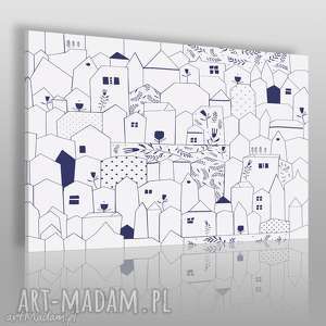 obraz na płótnie - domki minimalizm - 120x80 cm - VAKU DSGN obrazy