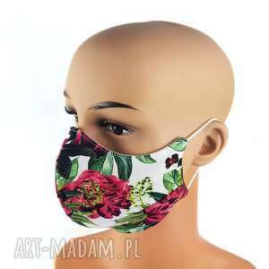 maseczka mocno kwiecista, maska antywirusowa dla nastolatki w kwiaty