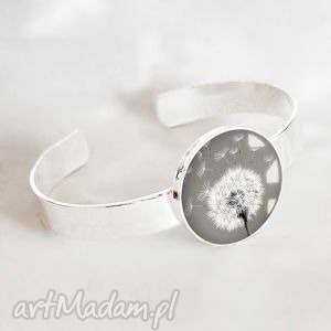 galavena dmuchawce w szkle - śliczna nowoczesna posrebrzana bransoletka, srebrna