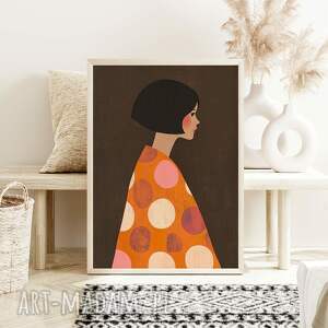 Plakat Brązowa dziewczyna - format 61x91 cm - ilustracja grafika