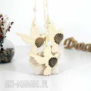 Jaskółki ceramiczne wiszące boho dekoracji ścienne