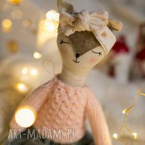 handmade prezent pod choinkę sarenka lalka szyta materiałowa