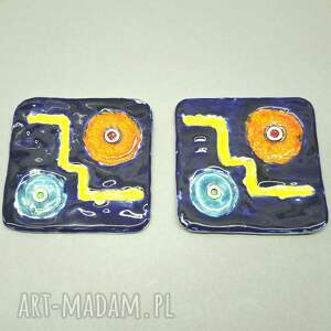 Urok geometrii - komplet podkładek ceramicznych pod kubek, filiżankę i świecę od art-Madam.pl