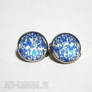 klipsy - kafelki, kwiaty, orientalne duże, szklane, maroko dla niej mamy