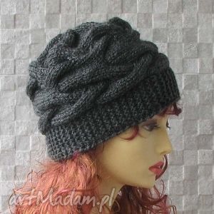 ręczne wykonanie czapki beanie czapka zimowa kolor grey