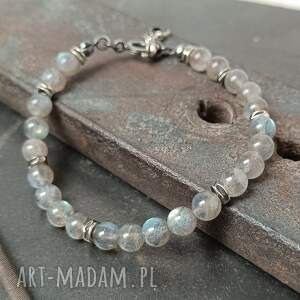 Labradoryt. Ręcznie wykonana srebrna bransoletka