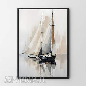 ilustracja Żagle - format A4 plakat, plakaty
