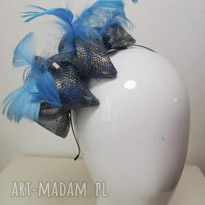 handmade ozdoby do włosów błękitny fascynator