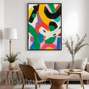 plakat kolorowa geometria abstrakcja - format 50x70 cm salonu