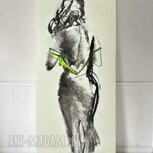 dom dress - 101x50 kobieta szkic, obraz, obrazy do sypialni