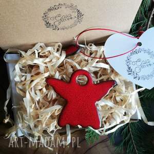 handmade pomysł na świąteczny prezent świąteczny aniołek ceramiczny zawieszka na choinkę