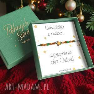 świąteczna bransoletka - pomysł na prezent świąteczne pudełko zielona3